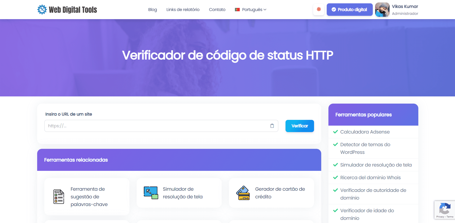 Verificador de código de status HTTP